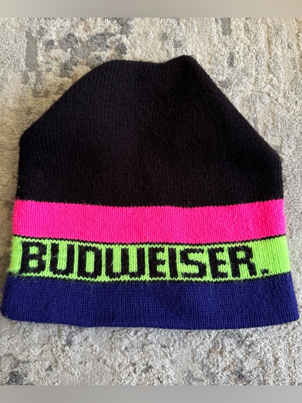 VTG Budweiser Neon Beanie Made in USA